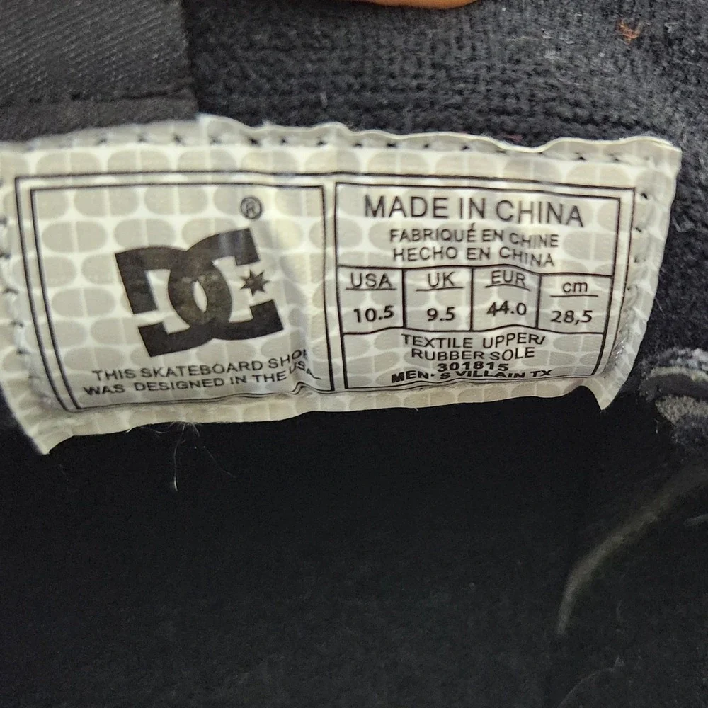 DC Shoes Mens Villain Slip On Loafer Sneakers Black Textile Moc Toe 10.5
